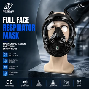 Full Face Respirator Mask Cartridges Filters Reusable 3-Layer High Filtration Industrial Chemical Protection Dust Paint Fume