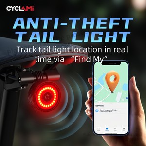 Smart Sensing Portable ABS Bicycle Tail Lights Super Bright Warning Brake Rear Lamp Night Riding Powered GPS Tracker Function