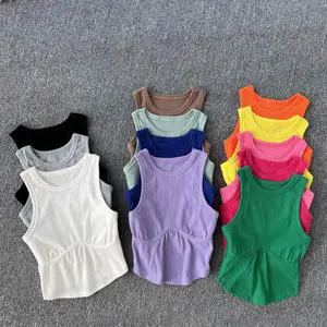 Girls' Suspender Vest Women's Wear Out Vest Korean Version of Fashion Sports Versatile Solid Color Slim Top