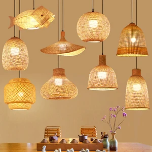 Bamboo Chandelier for Living Room Dining Room Bedroom Restaurant E26 E27 Bamboo Pendant Lights