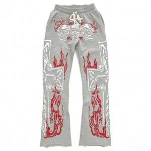 Custom Men's French Terry Cotton Screen Printing Baggy High Quality Outdoor Casual Pants Swag Streetwear Sports Trousers