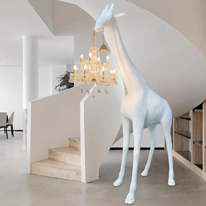 PM Villa Lobby Large Luxury Animal Shaped Giraffe Crystal Floor Lamp Decoration Living Room Designer Creative Art Standing Lamp