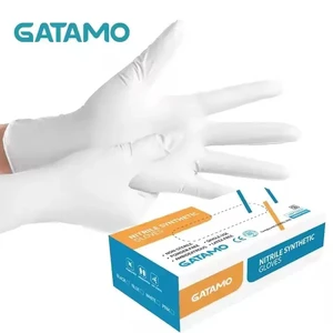 F020 Wholesale White Disposable Medical Nitrile Gloves Food Grade Gloves Safety Feature