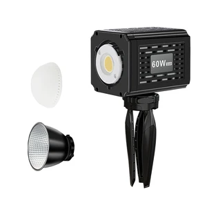 MIAOTU 60w Bi-color Cob Light Rechargeable Adjustable Temperature Cob Camera Led Light for Outdoor Photography Studio Fill Light