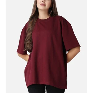New Arrival 100% Cotton Plus Size Solid Oversized O-Neck Eco-Friendly Streetwear Women's T-Shirt Short Sleeve Loose Fit