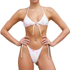 Popular Wholesale Rate Custom Printed Animal Print Front Logo 2 Piece High Quality Quick Dry Beach Bikini Set
