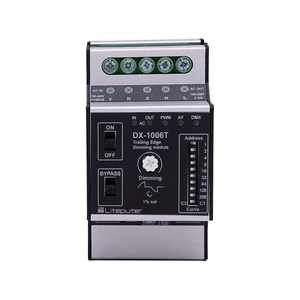 Liteputer 1-Channel DMX-512 Trailing-Edge LED Bulb Dimmer Active Anti-Flicker Circuit 2A Capacity 440W Max Load Metal Control