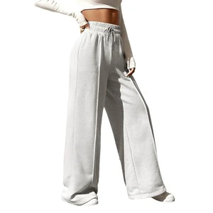 Women Plus Size High Waist Elastic for Wash Jogger Pants Breathable Straight Loose Oversized Sports Trousers