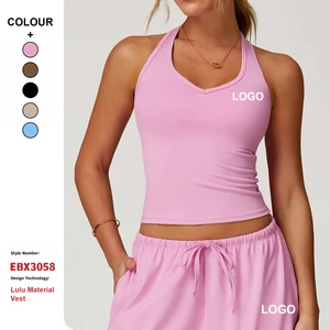 Custom High Quality Yoga Vests V-Shaped Tight Backless Sports Bras Women'S Gym Running Fitness Workout Quick-Drying Yoga Top