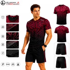 PRO Tracksuit For Men Custom High Quality Gradient Ombre Breathable Lightweight Summer Casual Running Training Outfit