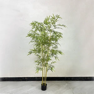UV-Resistant Eco-Friendly Durable Artificial Golden Goddess Bamboo Tree Lifelike Simulation Indoor Outdoor Decor For Hotel