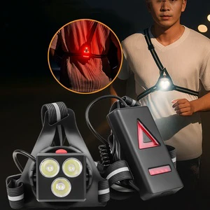 Reflective Vest Running Gear Rechargeable Led Chest Light Night Running Lights with Reflective Straps for Runners Hiking Jogging