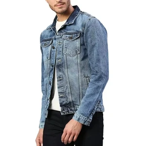 Men's Stylish Jean Jacket Casual Wear OEM Wholesale High Quality Mens Cotton Jeans Jacket Custom Mens Denim Jacket for Sale