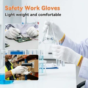 Multipurpose Safety Working Gloves White PU Coated industrial safety gloves for Gardening Construction Automotive Handling