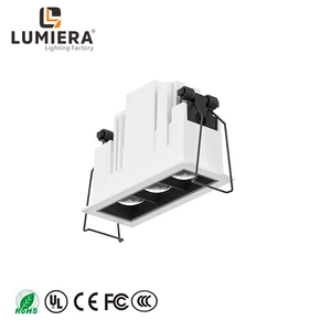 Modern LED Grill Light Guide Rail Strip 220V Aluminum Body Embedded Install Style Living Room Small Size Narrow Bezel Lamps