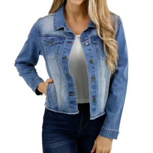 Wholesale Women's Denim Jacket High Quality Eco-Friendly Cotton Breathable OEM