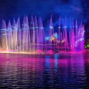 New Design Luxury Stainless Steel Outdoor LED Light Floating Dancing Water Music Fountain for Garden Decor Project