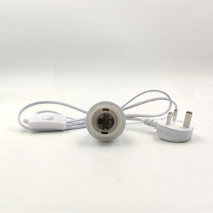 Integrated E27 Full-Tooth Lamp Holder with Plug Switch Plastic Safety Indoor Bulb Screw Style