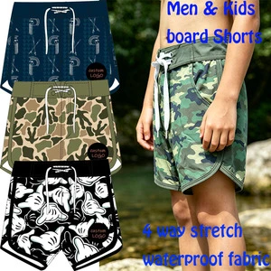 Custom Summer Hawaii Printed Kids Boys Board Shorts Drawstring Boys Swim Shorts Beach Swim Trunks