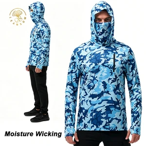 Factory Camo Fishing Jersey Protective Lightweight Angler Pullover Sea Hoodies Breathable Hooded Sunwear Performance Hoodies