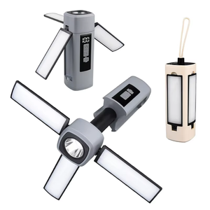 New Outdoor LED Camping Lights-Rechargeable Battery-Powered ABS Material White Light Retractable Folding Tent & Camp Lighting