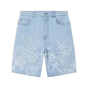 Hot Selling Mens Denim Jean Shorts High Street Fashion Elastic Waist 100% Cotton Comfortable Casual Wear Quick Dry Breathable