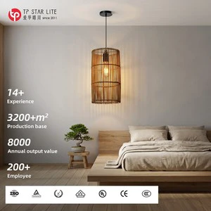 Custom Handmade Natural Bamboo Lamp for Home Decor Chandelier Pendant Light Lamp Decoration for Cafe Restaurant Home Stay