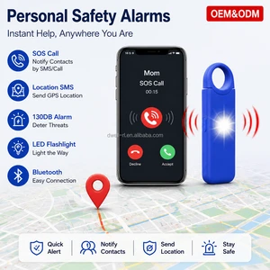 130dB OEM&ODM Personal Safety Alarms Keychain For Woman SOS Alert Wireless Call SMS GPS Location Rechargeable LED Flashlight