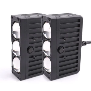 Car External Auxiliary Lights 80W 6500K 3 Lens Super Bright Spotlight 12V 40W Led Car Grille Light for Off-Road Vehicle