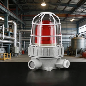 BBJ High Decibel Flashing 220V/24V Fire Warning Light Alarm System Explosion-Proof Sound Light Plastic for Mine Chemical Plant