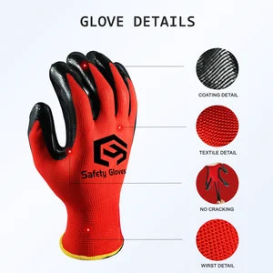 CY MechanicHand Gloves For Nitrile Coated Work Construction Workshop Heavy Duty Gloves Worker Brick Builders Grip Safety Gloves