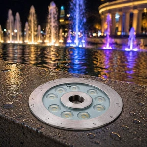 Outdoor Waterproof 316 Stainless Steel RGB DMX512 Music Dancing Water Jet Lighting LED Swimming Pool Fountain Underwater Lights