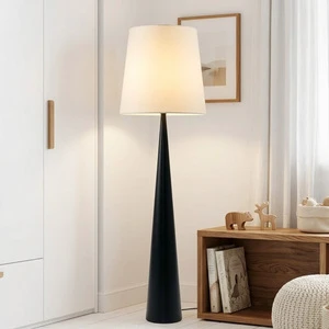 Simple Floor Lamp - Wood, Linen, Plug-in, Switchable Dimming, Coffee Shop, Bar, Atmosphere LED Lamp