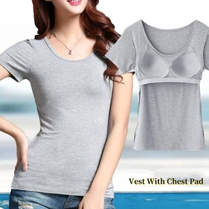 Women's Seamless T-Shirt Bra Sleeveless Summer Workout Camisole Vest With Chest Pad Plus Size Vest Sujetador De Camiseta 3XL