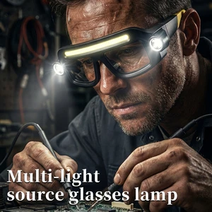 Multi-functional XTE+COB 500lumen Type-C Rechargeable Glasses Lights Rechargeable Car Inspection Headlamp Lamp