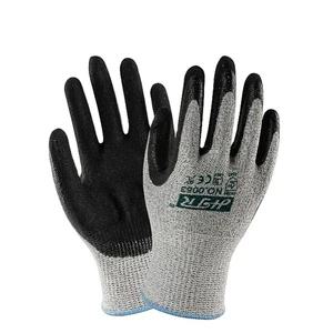 HTR EN388 Certified Nitrile Coating Cut Resistance Anti-Slip Moisture-Wicking Breathable Durable Flexible Knit Safety Gloves