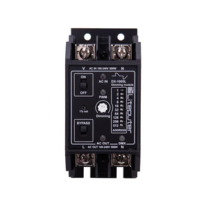 Liteputer 1CH DMX-512 Triac Light Control Dimmer with Active Anti-Flicker Circuit 5A 1100W Max Load 100-240V for LED Bulbs