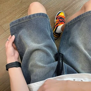 Summer New Style American-style Denim Shorts for Men Slim Fit with a Unique Design That Is Niche in Style