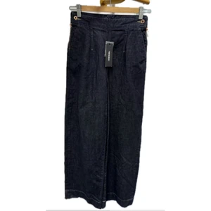 Hot Selling Women's Denim Pants Slim Feet Height Waist Long Wide Leg Button Zipper New Trend For Spring Autumn Summer