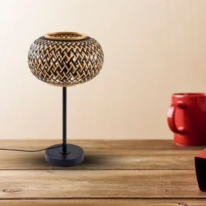 Minimalist Bamboo Table Lamp with Woven Lampshade and Base for Modern Spaces Made in Vietnam