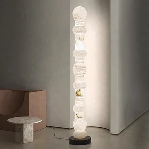 Mushroom Curved Pleated Floor Lamp New Minimalist Standing Lamp Living Room Study Marble Floor Lamps