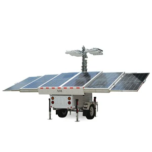 Solar Hybrid Mobile LED Light Tower 153000LM with 9m Hydraulic Mast and LiFePO4 Battery for Construction Mining Sites