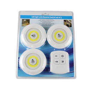 3 Pack Remote Control LED Cabinet Lights AAA Battery Power Under Cabinet Light Wireless Kitchen COB Pat Touch Sensor Night Light