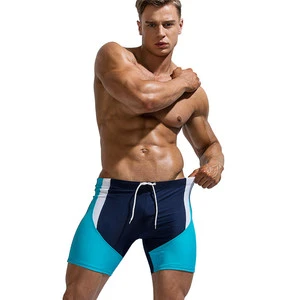 New Trendy Color Matching Men's Five-point Youth Nylon Quick-drying Hot Spring Swimming Trunks Seaside Beach Pants Customization