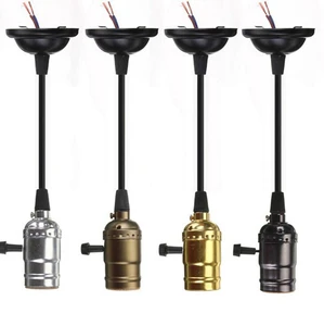 High Quality Colorful Sizes Retro E27 Pendant Lamp Socket Antique Brass Switched Lamp Holder