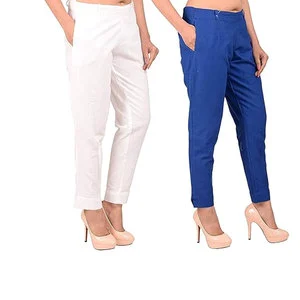 OEM Services High Quality Slim Fit Ladies Trousers Breathable Canvas Elastic Waist Streetwear High Waist Solid Color Women
