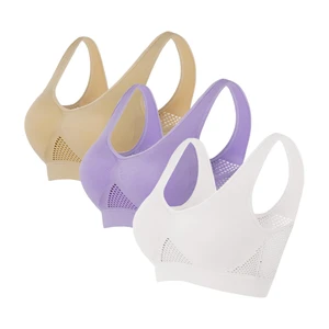 Wholesale Women Underwear High-strength Support U-Shaped Back Elastic Mesh Breathable Sports Bra Quickly Dry Gym Fitness Bras