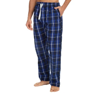 Gentle Fit Lightweight Sleep Bottoms Canvas Soft Comfortable Men's Plaid Casual Lounge Trousers Comfort Fit Homewear Clothing