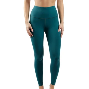 Women's Slim Yoga Sports Leggings Knitted Stretch Quick Dry Anti-Bacterial Breathable Pockets Full Length Workout Pants