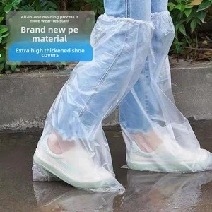 Disposable Thickened PVC Waterproof Shoe Covers with Anti-Impact Protection Dustproof & Non-Slip High Boots for Rainy Days